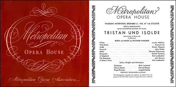 old program of opera performance