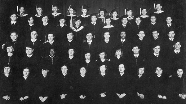 graduating class in gowns