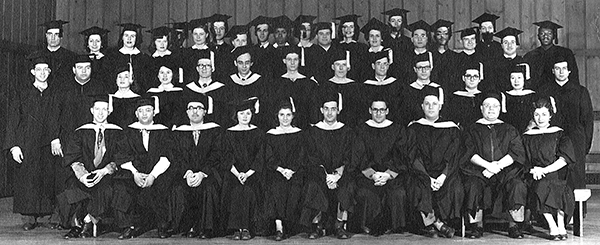 graduating class in gowns