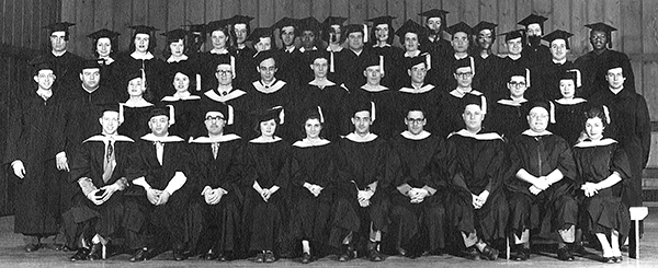graduating class in gowns
