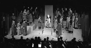 opera production on stage with orchestra